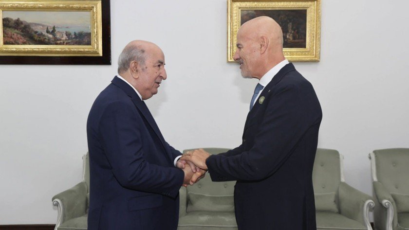 Il presidente dell’Algeria Abdelmadjid Tebboune incontra l'AD di Eni Claudio Descalzi